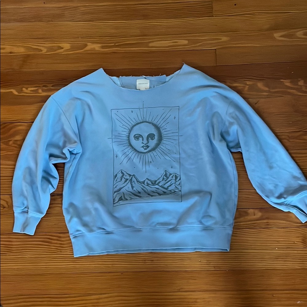 American Eagle Outfitters Blue Graphic Sweatshirt